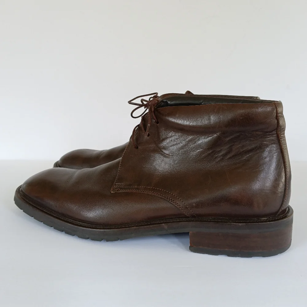 GORDON RUSH Dark Brown Leather Chukka w/ Rubber Sole EU 45/US12